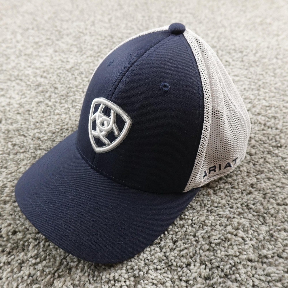 Ariat Hat Cap‎ Mens One Size Blue Trucker Adjustable Snap Back Flexfit Western